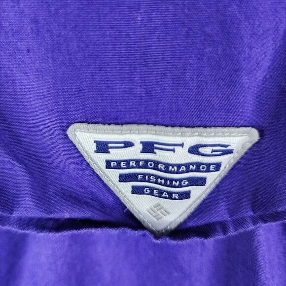 Mens Purple Columbia PFG Fishing Shirt Button Down Short Sleeve Size L - Picture 10 of 13